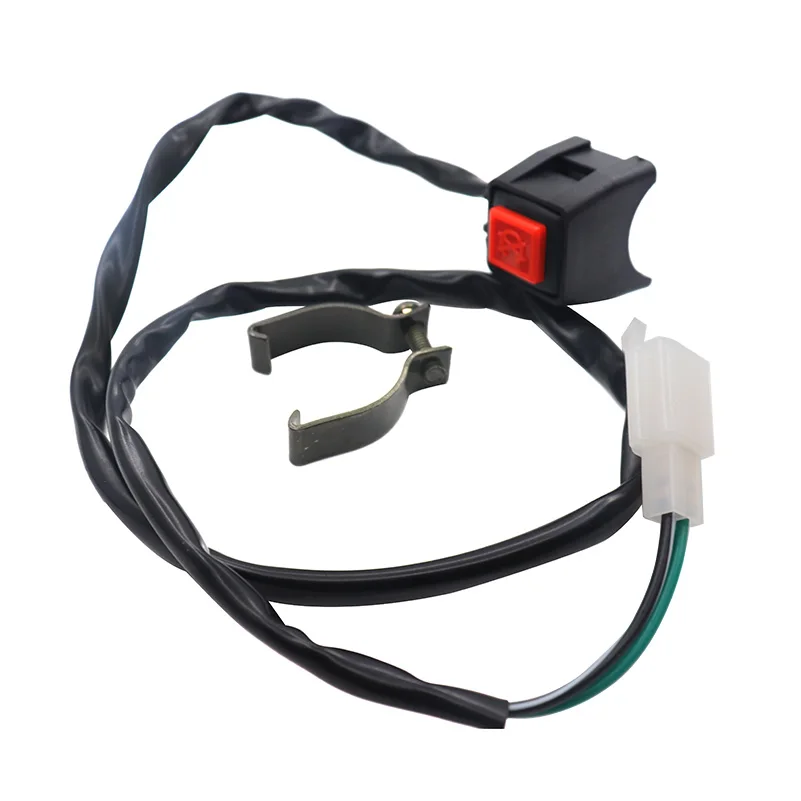 Universal Motorcycle Kill Switch Red Push Button Horn Starter Dirt Bike ATV UTV Dual Sport For 22mm Handlebar Mounted Bars