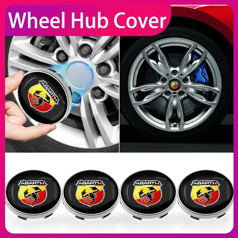 

Car Wheel Center Hub Cap Rim Cover Emblem Stickers Exterior Decoration For Abbas Abarth Punto 500 Stilo Ducato Car Accessories