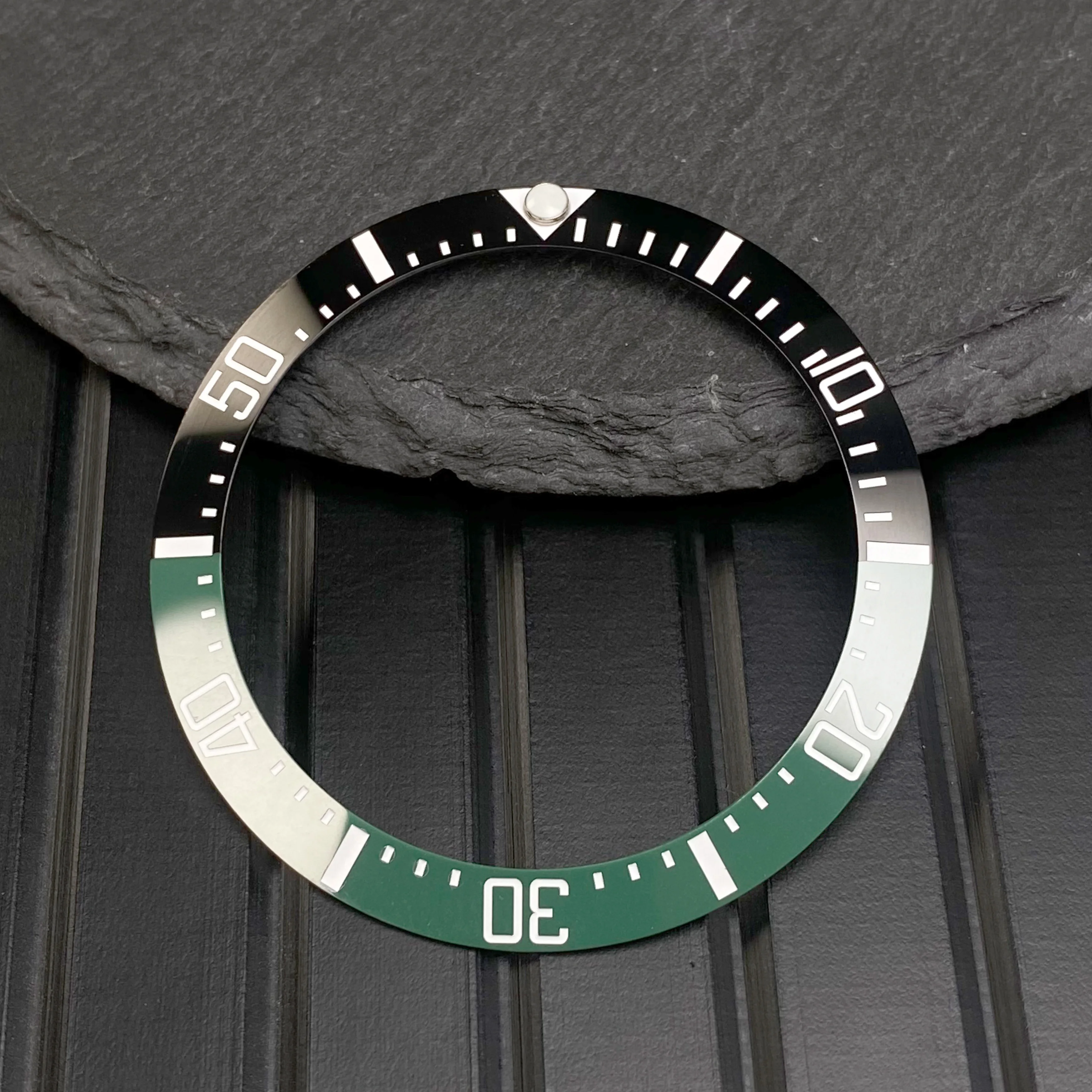 38mm Ceramic Bezel SEA NH35 case Accessories with ICE Blue/Green Luminous Fit 40mm Diving Watch Case watch accessories