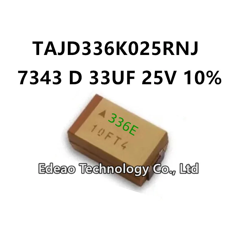 

Новинка, танталовый конденсатор D-типа 7343/2917 D 33UF 25V ± 10%, маркировка: 336E, тайd336k025rnj SMD, 10 шт./партия