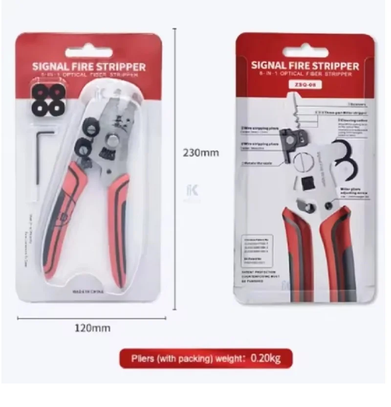 إشارة النار ZSQ-09 9 في 1 الألياف الضوئية المتعرية البصرية ميلر مقص كماشة الأسلاك