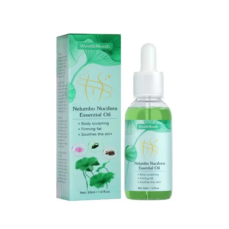 Minyak esensial pelangsing daun Lotus 30ml, minyak esensial perawatan tubuh, Serum pelangsing Nelumbo Nucifera penurun berat badan, minyak pembakar lemak tubuh