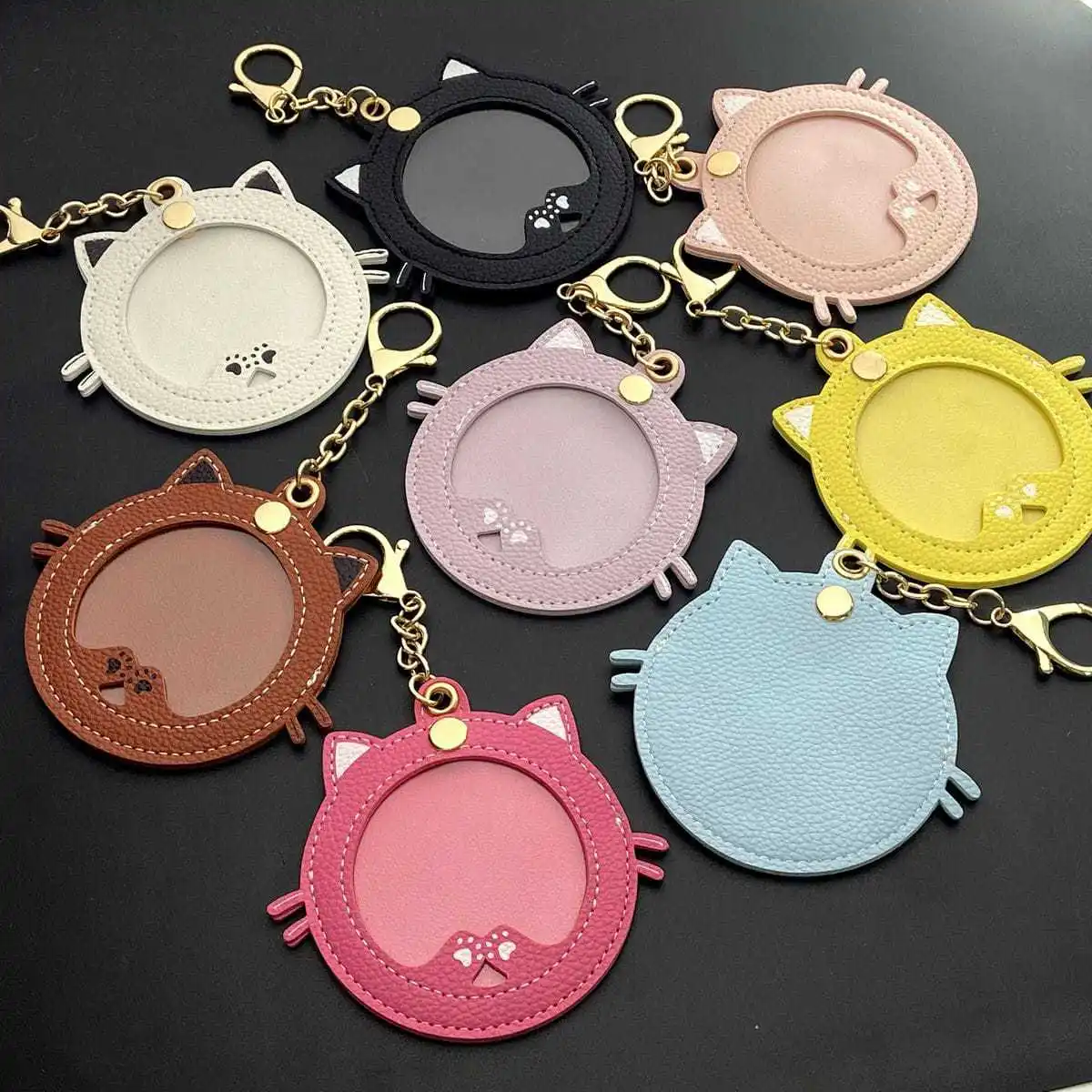 1P New Cartoon Cat Shaped Badge Bag Keychain Star Anime Periphery Itabag Pendant Key Ring Japanese Korean Cute Accessories