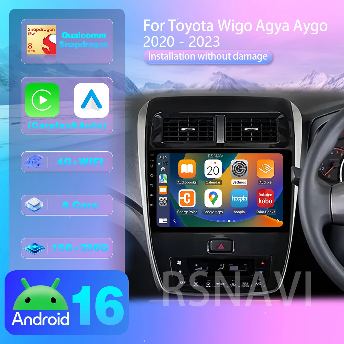 Plug-and-Play für TOYOTA SIENNA 2 2015 - 2022 Android 16 Carplay Auto Qualcomm 2K QLED Bildschirm Autoradio Multimedia RHD