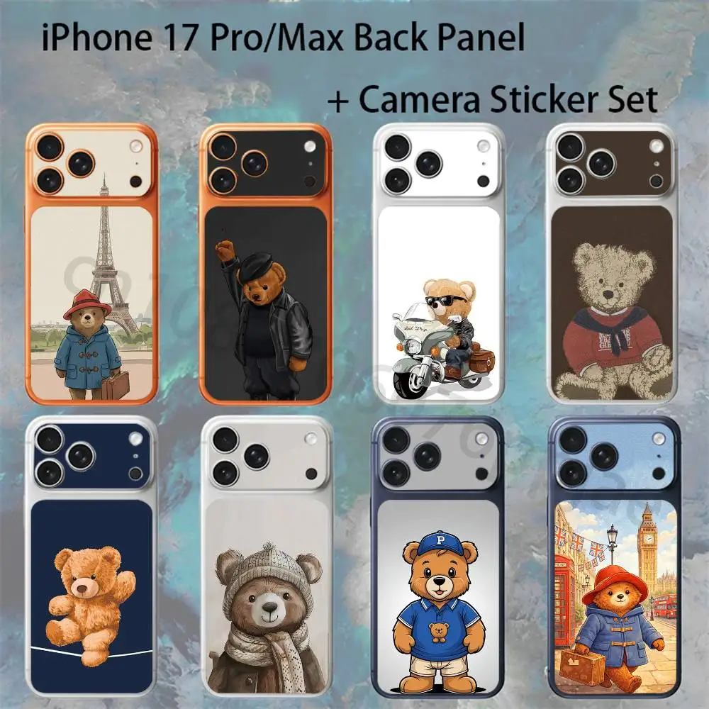 

Cartoon Bear For iPhone 17 pro Max/17 pro Full Cover Decal Skin Wrap Colorful Rear Protective Sticker Film