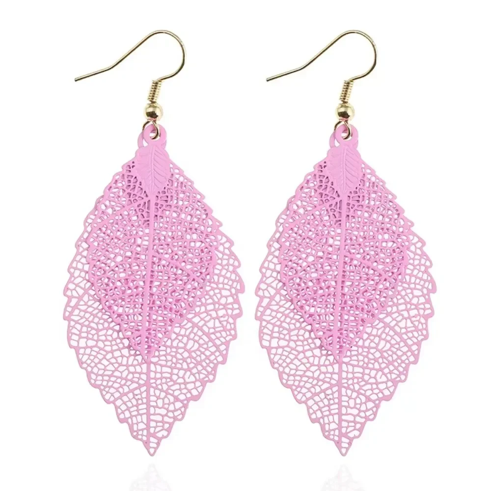FSUNION Luxury Boho Leaves Drop Earrings for Women, 2025 Latest Fashion Statement Jewelry