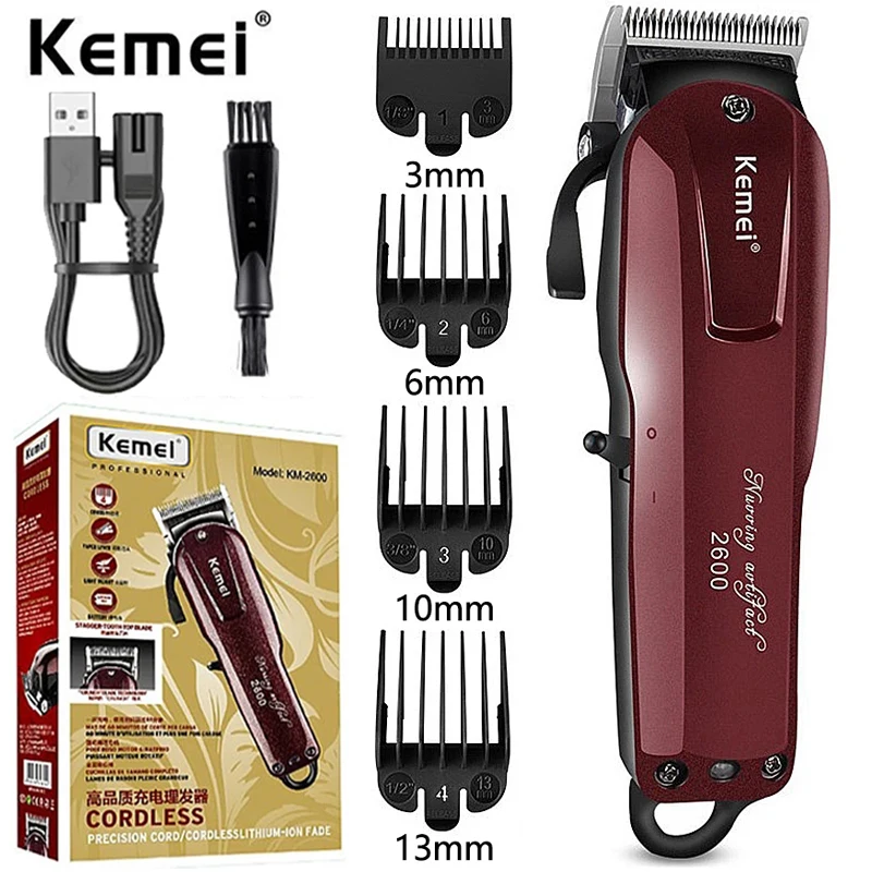 kemei 2600 professional barber shop hair clipper for men electric hair trimmer fade hair cutting machine salon haircut tool