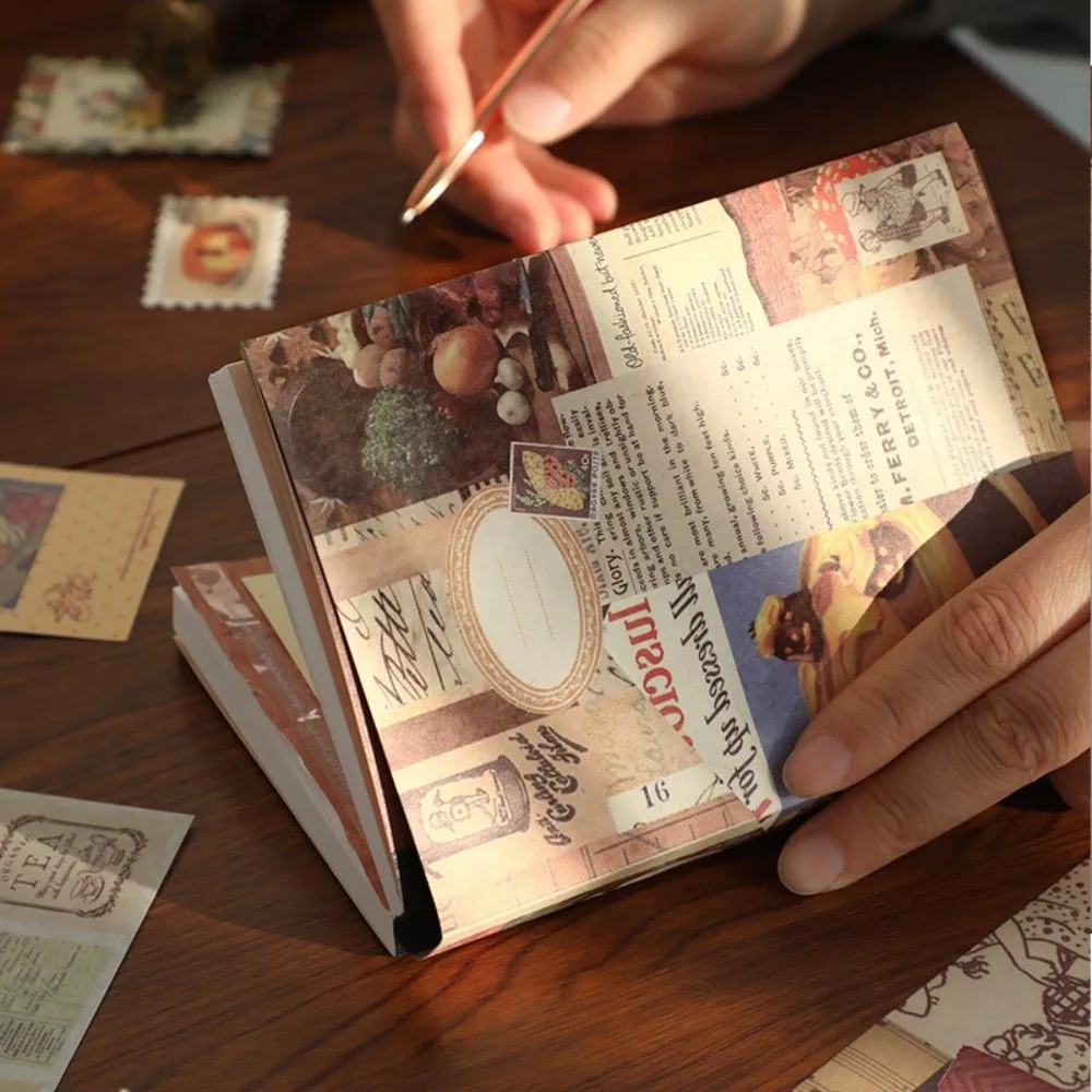 155Pcs/set Thickened Handbook Gift Box Set Exquisite Literary Vintage Notebook Set Sticky Note Card Paper Collage Stickers