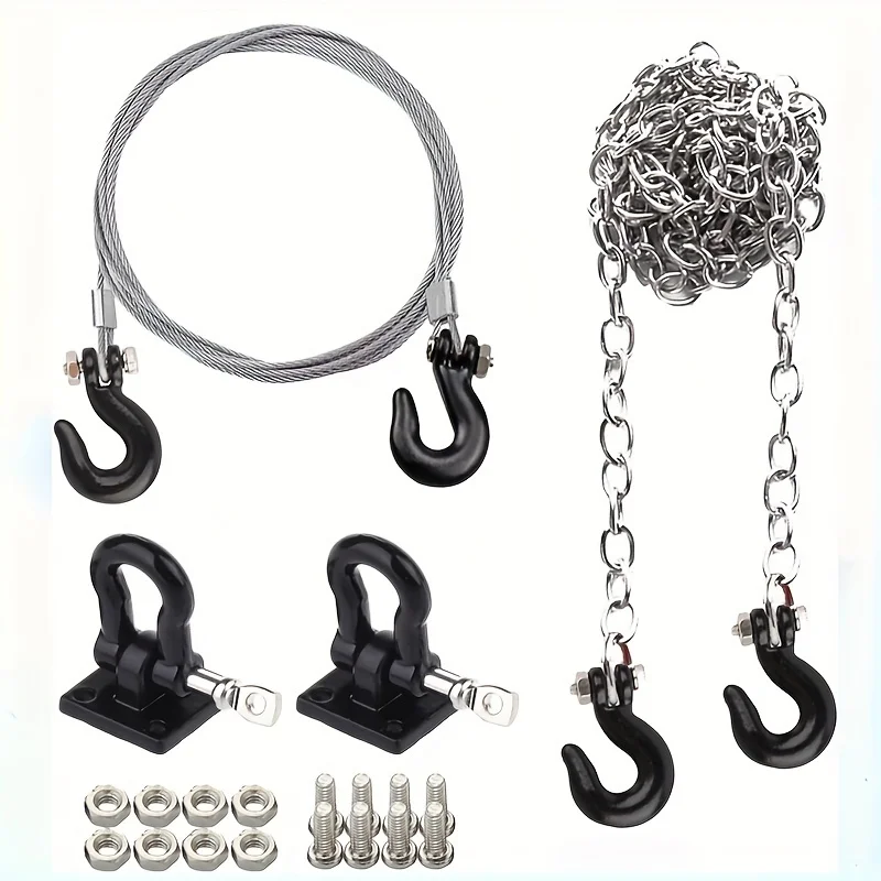 

Сверхмощная металлическая цепь прицепа для радиоуправляемых альпинистских автомобилей SCX10 TRX4 T6 D90