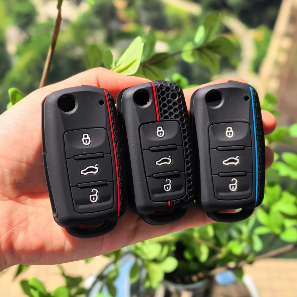 

Protect Car key shell For Volkswagen polo passat b5 golf 4 5 6 MK5 MK6 Eos Bora Beetle TSI new Silicone cover case