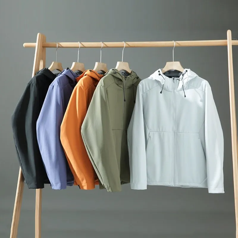 

Outdoor Men's Softell Jaet Windproof Waterproof Spring Autumn New Sle Couple's Pure Color Men's Coat Stand Fit Youth...