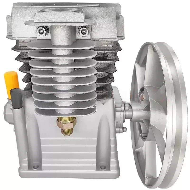 Cast aluminum air compressor head, home decoration, king pump head, integrated double cylinder spray painting decoration,