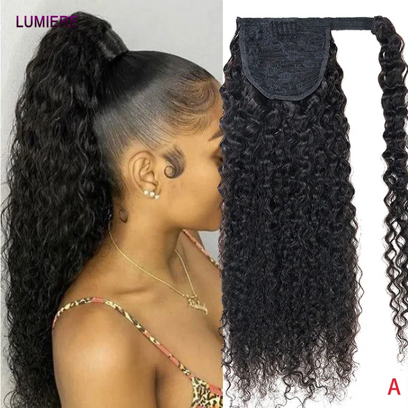 

Накладной хвост из натуральных волос Kinky Curly с завязками для чернокожих женщин, оптовая продажа натуральных волос Remy