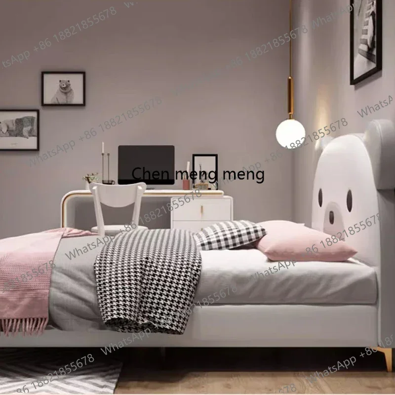 

Great discounts Luxury Beauty Bed Bedroom Double Headboards Modern Design Tatami Bed Princess Leather Safe Sleeping Beliche Tren