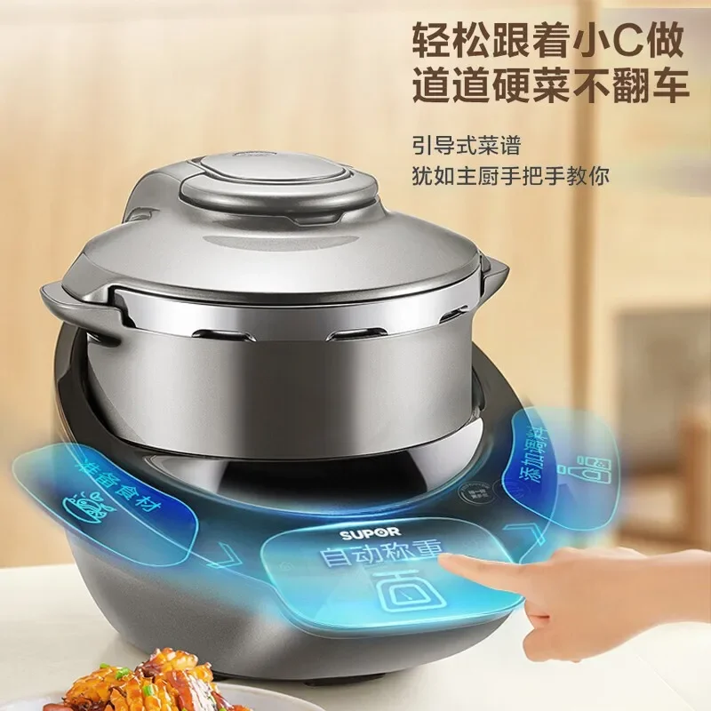 SUPOR-Panela de Pressão Elétrica Multiuso Doméstica, Máquina Automática de Wok e Alimentos, Panela Multifuncional, Máquina de Cozinha, 220V