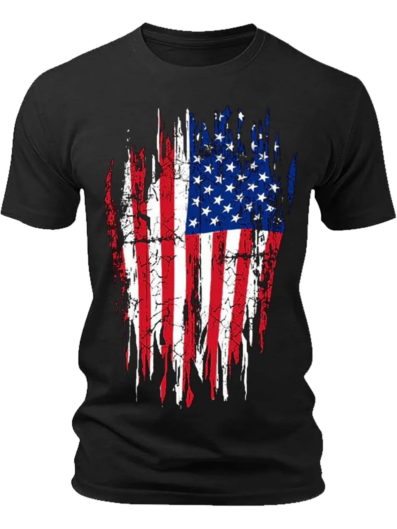 

Men's Patriotic American Flag T-Shirt | 100% Cotton | Crew Neck, Short Sleeve | Casual Fit | Machine Washable
