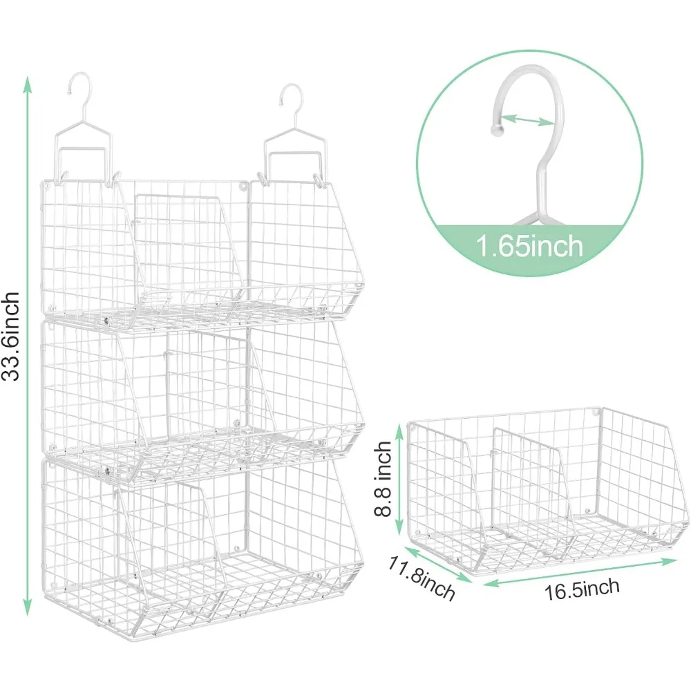 3-Tier Kast Hangende Planken Met Verdeler, Extra Grote Kast Organisatoren En Opslag, Kleding Hangende Organizer