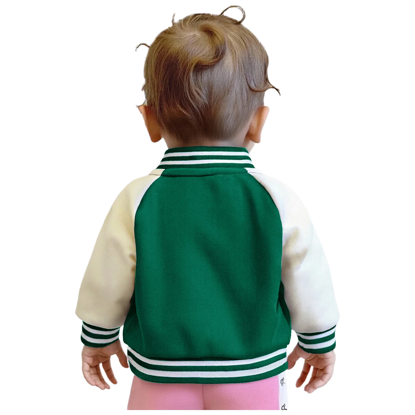 Toddler Boys Girls Baseball Jacket Long Sleeve Varsity Bomber Coat Outerwear with Pockets Children School Sports Casual Wear