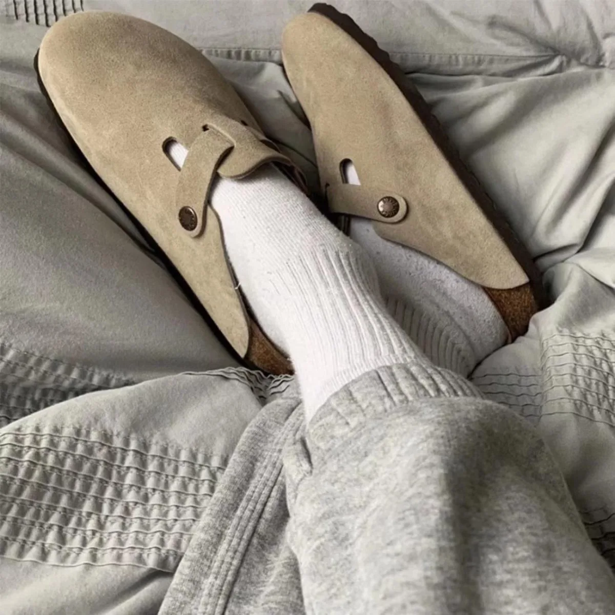 

Women's Mules Sandals - Arch Support Cork Insole, Non-Slip Outdoor Beach Slides, Breathable Comfortable Home & Casual Shoes