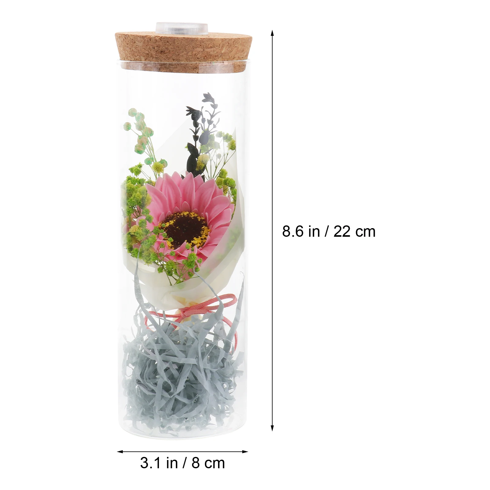 

Luminous Preserved Flower Bottle Decor Creative Soap Flower Set in Glass Dome Ideal Home Wedding Party Decoration Romantic Gift