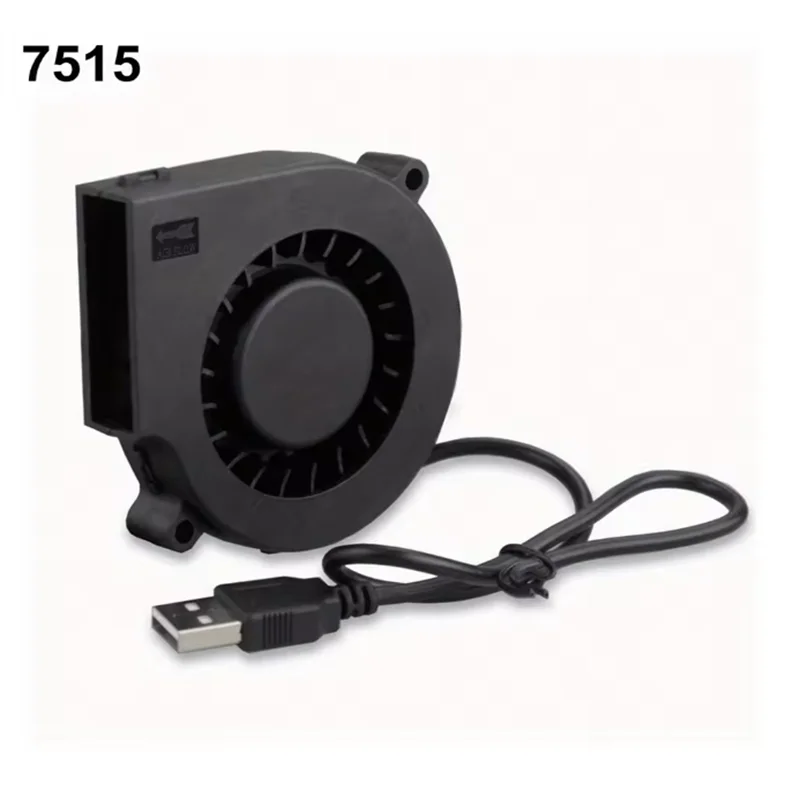Wentylator USB 75mm Turbo Bezkobowy do Drukarki 3D 7515 7530 do Ekstrudera Chłodnica DC Inwerter Pompa Powietrza PC CPU — zdjęcie 3