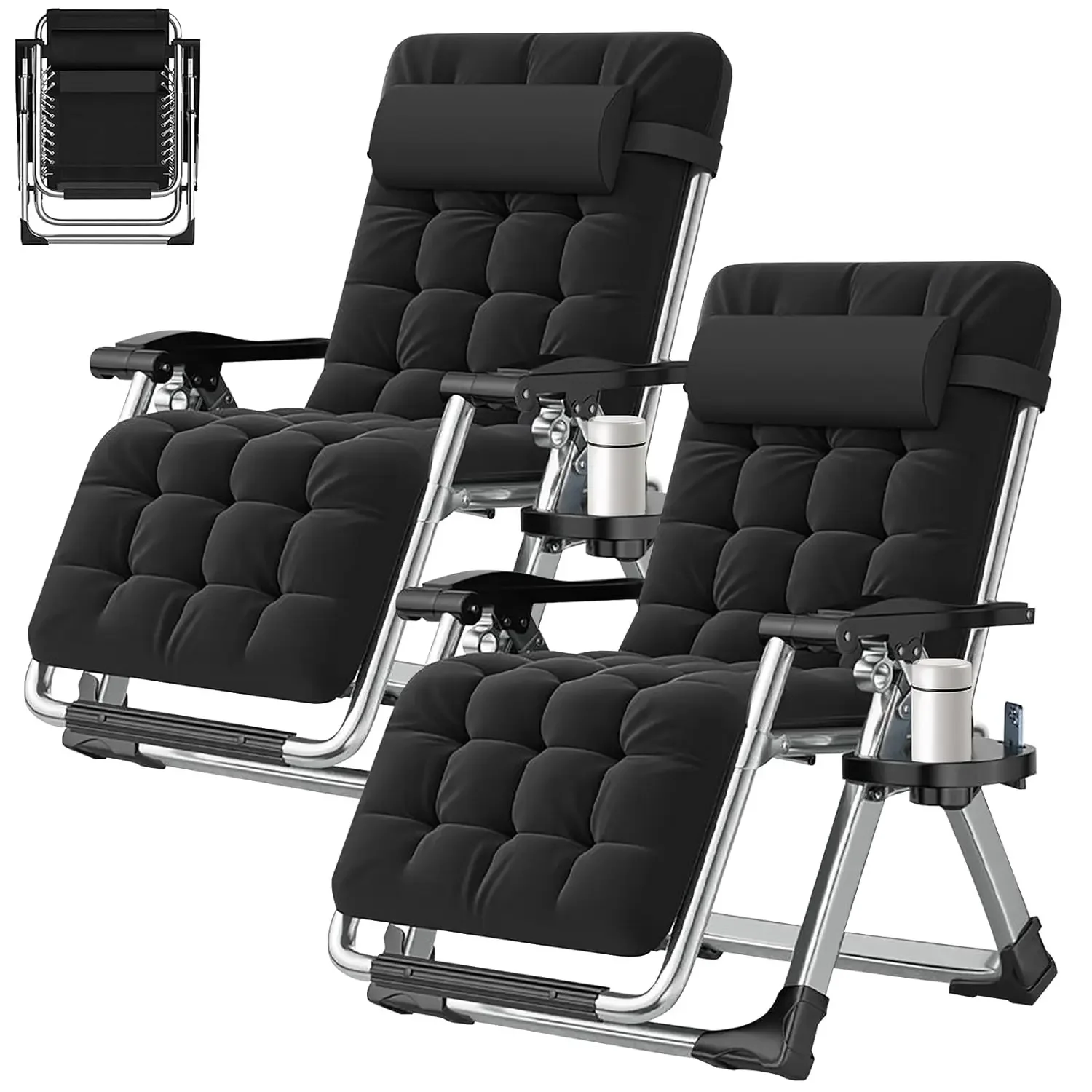 Set of 2 Zero Gravity Outdoor Lounge Chairs 2