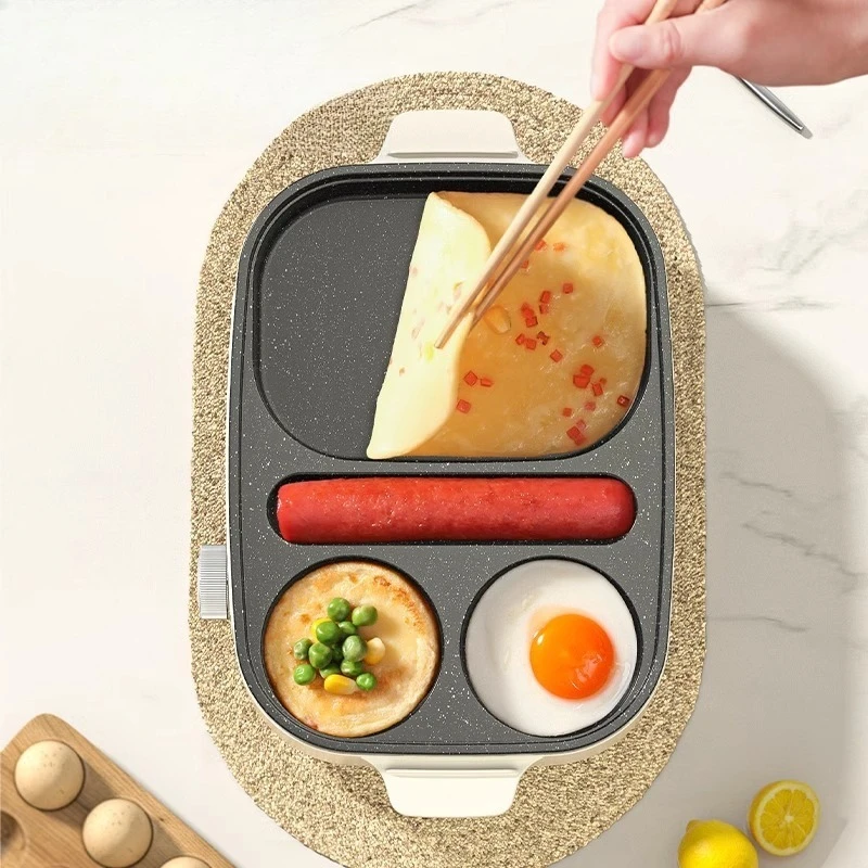 

Four-hole plug-in egg burger machine household multi-functional breakfast machine dormitory flat-bottomed baking pan