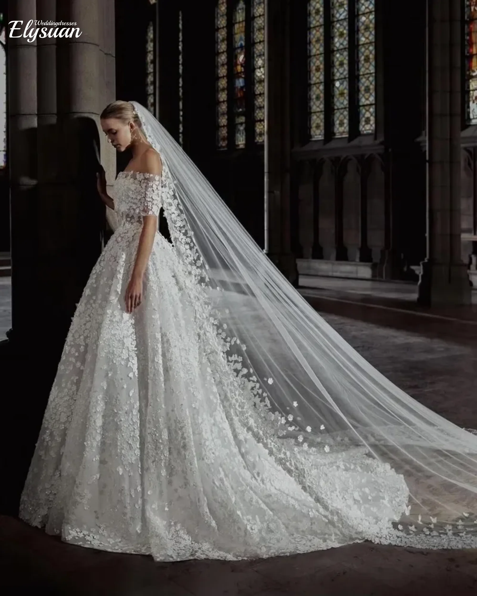 Customized Fashion Ball Gown Wedding Dresses Sleeveless Applique Lace Bridal Gowns Lace-Up Back Robe Vestidos de novia