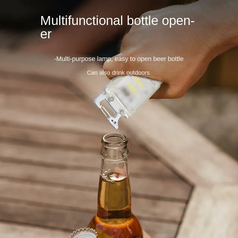 1-5PCS Mini Fluorescent keychain Work Light Magnetic Suction Multifunctional Flashlight Outdoor Portable Emergency maintenance