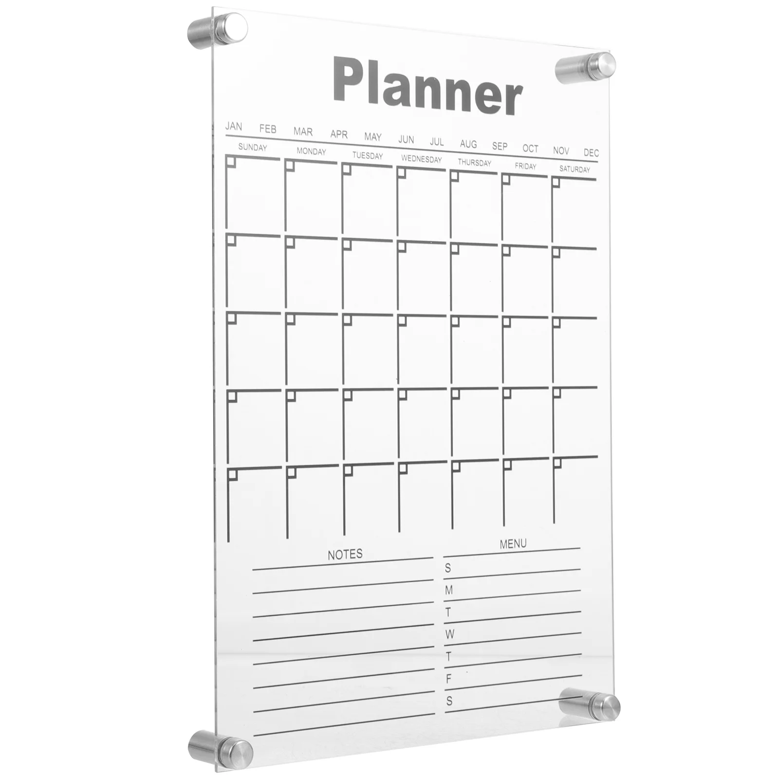 مجموعة واحدة من تقويم الحائط من الأكريليك الشفاف، لوحة مخططة شهرية للمسح الجاف، مفكرة رسائل قابلة لإعادة الاستخدام لتزيين المكاتب المنزلية #3
