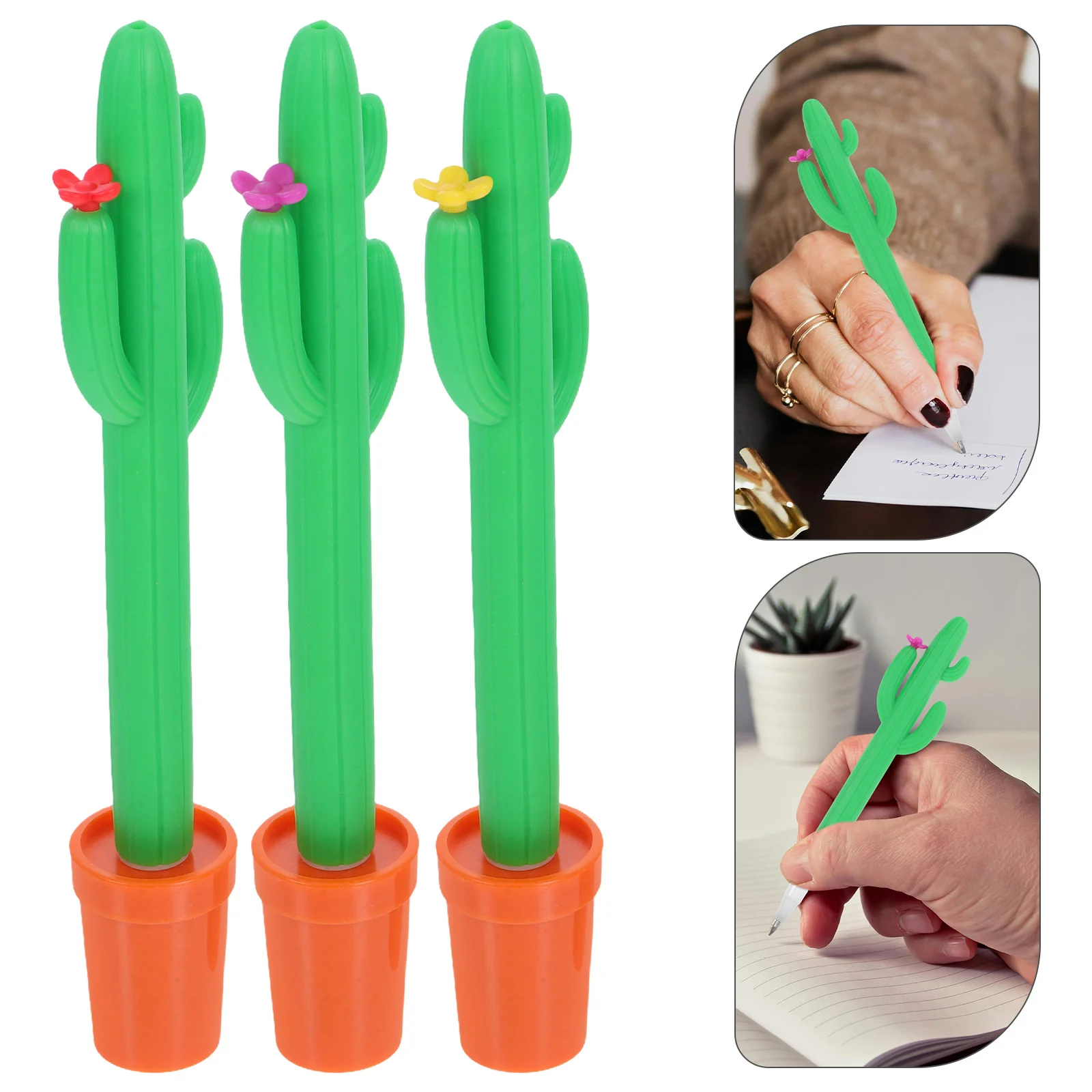 Prickly Pear Pen Fountain Ink Cactus Silicone Pencil Case Potting Desk Accessories Ballpoint Pens