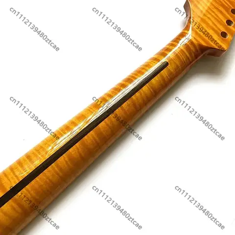 21 Frets Tiger Flame Maple Guitar Neck 9.5" Radius for ST TL Electric Guitar Replacement