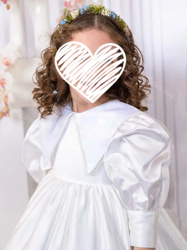 فستان حفلات بناتي مخصص أنيق شال طية صدر السترة عالي الخصر فساتين فتاة الزهور لحفلات الزفاف 2-14 سنة للأطفال فستان المسابقة الأولى