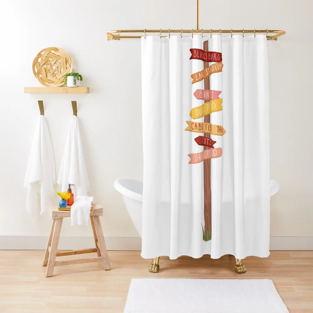 

Blacksburg Sign Post Shower Curtain Modern Showers For Bathroom Anime Bathroom Cute Shower Bathroom Fabric Curtain
