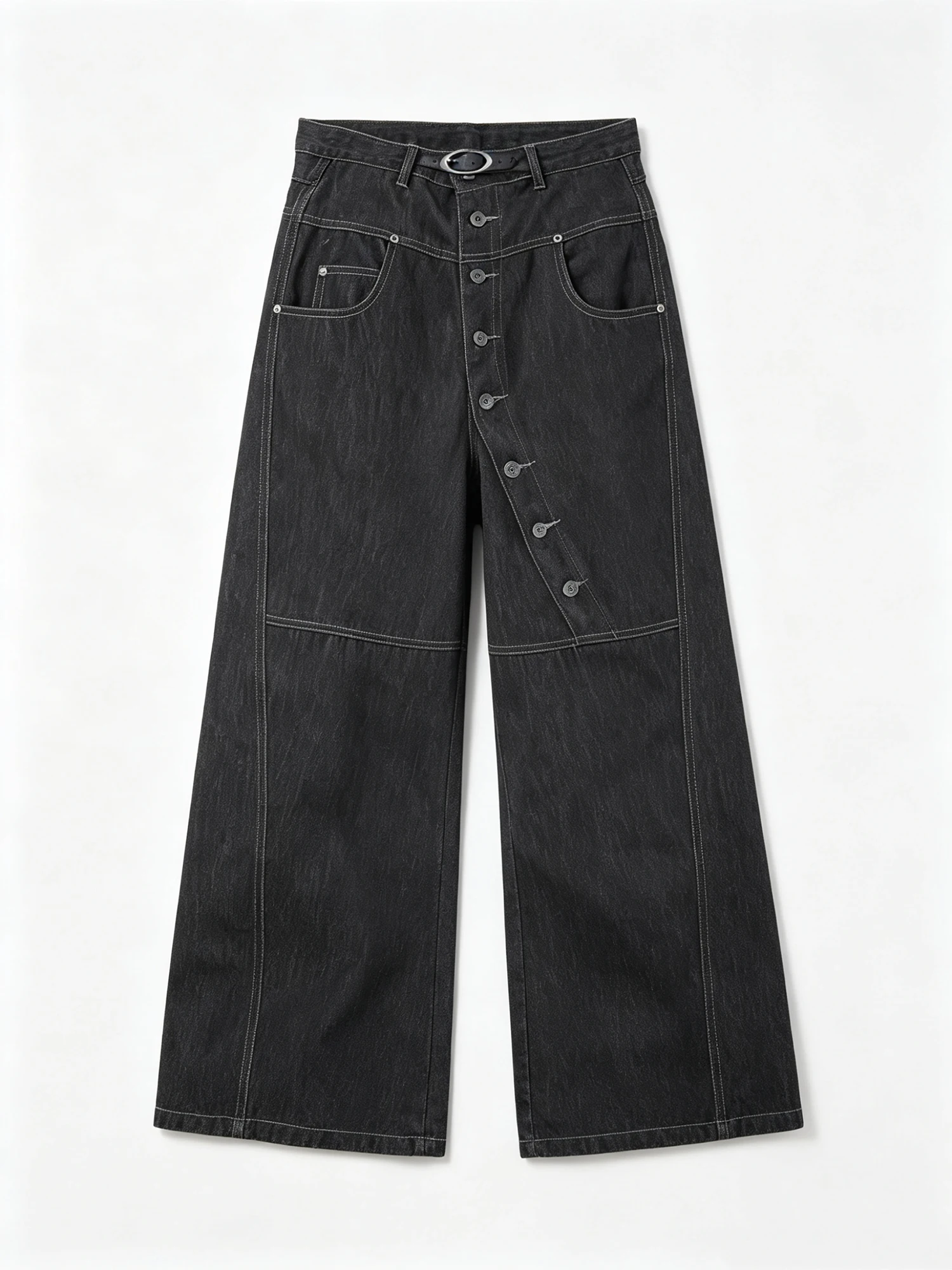 

Women's Black Gothic Y2k Jeans Vintage Hiphop Grunge Boyfriend style Jeans Pants Baggy Wide Leg Denim Pants Clothes Summer 2026