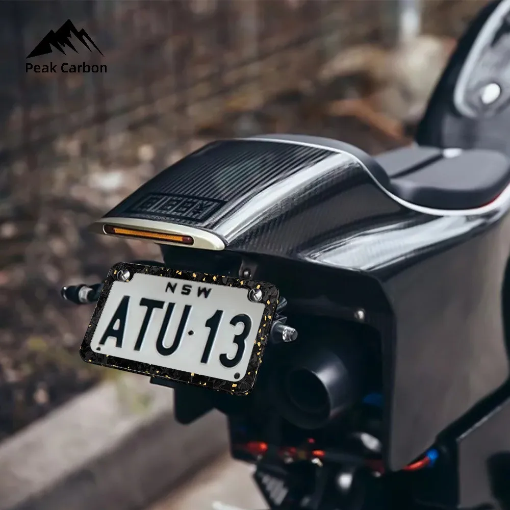 U.S. バージョンリアル光沢のある鍛造カーボンファイバーバイクナンバープレート 2 ネジ付きアメリカ版モトプレート