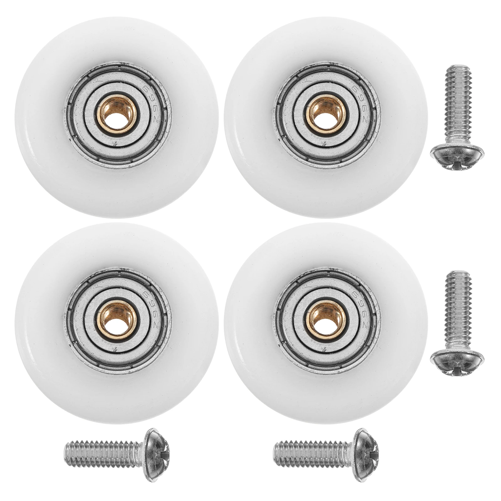 

4pcs Sliding Rollers Copper Shaft 27MM Glass Shower Bathroom Bathroom Sliding Roller Wheel Set Smooth Reliable Easy Install