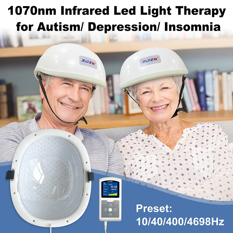 New Treatments for Depression Brain Stimulator LED 1070nm Light Therapy Helmet Massage for Alzheimer Dementia Parkinson Cure