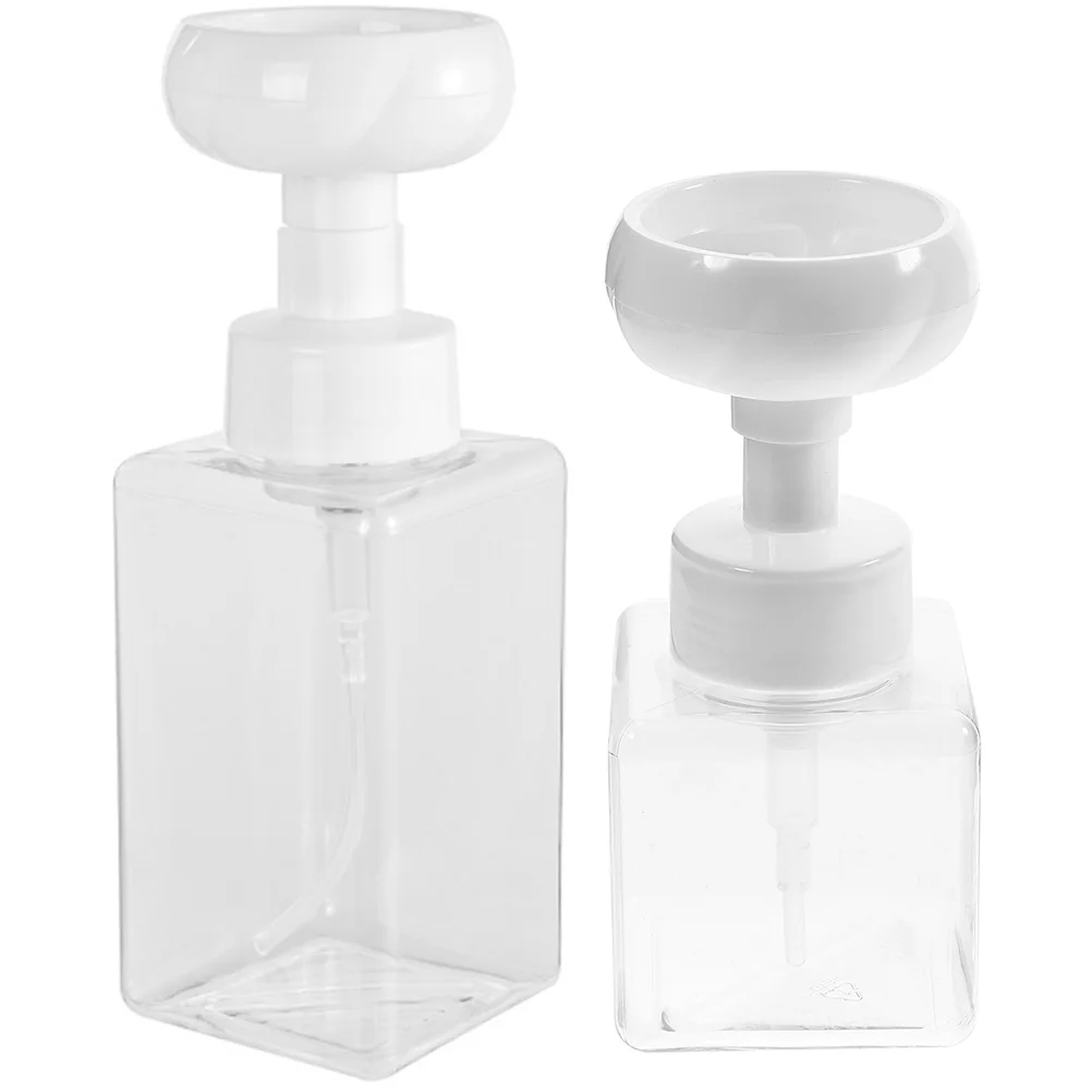 2Pcs Foam Soap Pump Bottles Refillable Bathroom Hand Dispenser Plastic Shampoo Lotion Container Travel Foaming Tepg Mousse Home