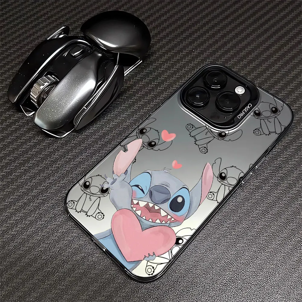 Casing ponsel sudut Disney Stitch, pelindung tahan guncangan untuk iPhone XR XS Max 15 Plus 11 Pro Max 14 Pro X 13 12 Pro