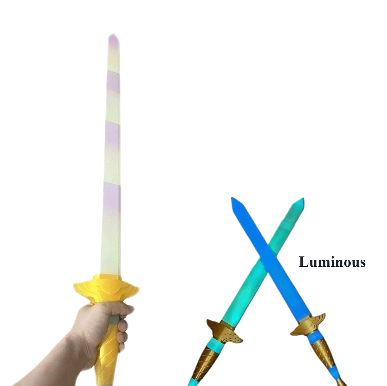 

Светящиеся мечи «Охотники на демонов» с 3D-принтом, выдвижной реквизит для меча Руми, аксессуары для ролевых костюмов, подарки для фанатов