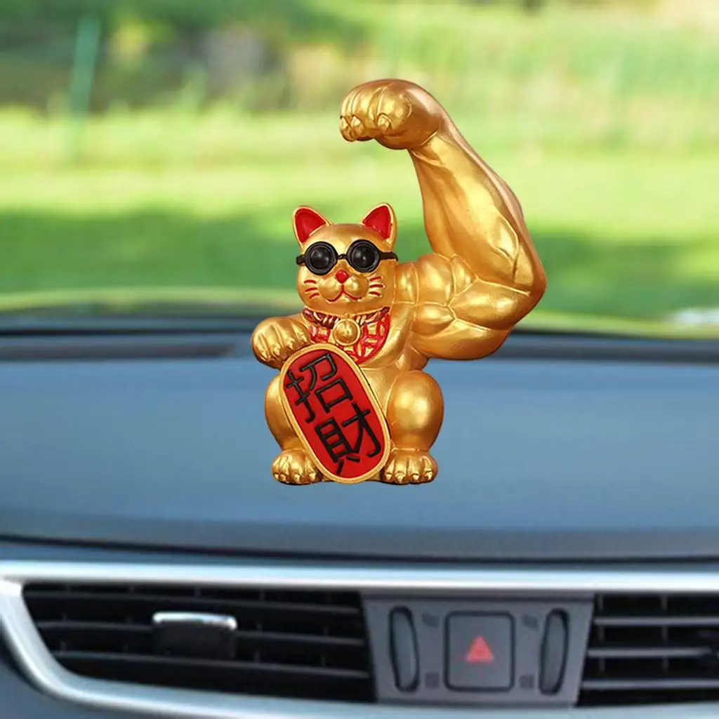 تمثال ذراع عملاق على شكل قطة محظوظة لتزيين الهدايا، زينة فنغ شوي، الحظ الصحيح