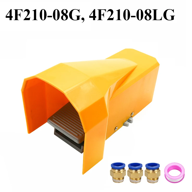4F210-08L 4F210-08LG 5/2 Way For Air Cylinder Reversing Control Switch 5 Port 2 Position Pneumatic Foot Pedal Valve