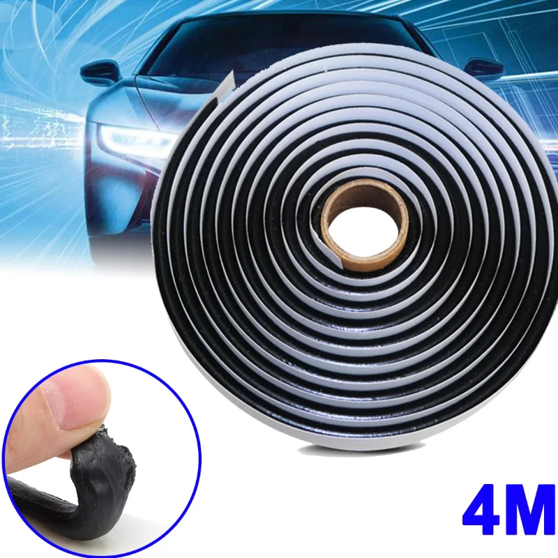 

4M Black Butyl Rubber Glue Sealant Car Truck Headlight LED Retrofit Reseal Strip