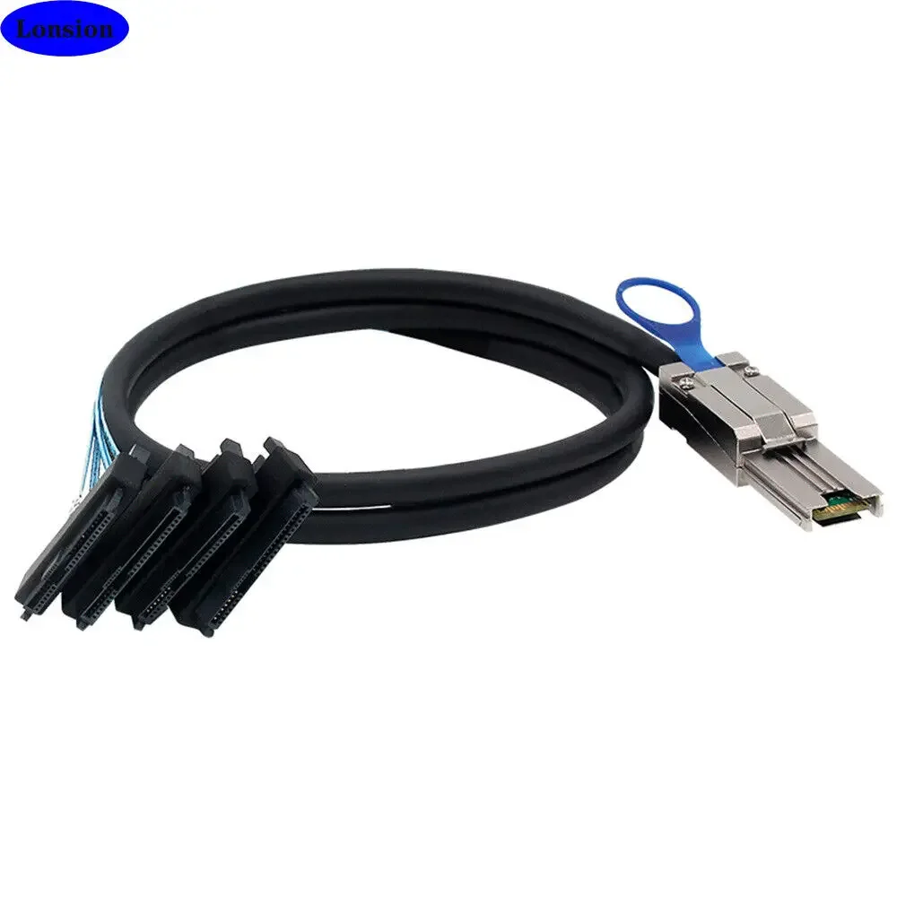 Mini SAS 8087 to 4-Port SAS SFF-8482 Host Adapter Cable - High-Speed HDD/SSD Connection Cable