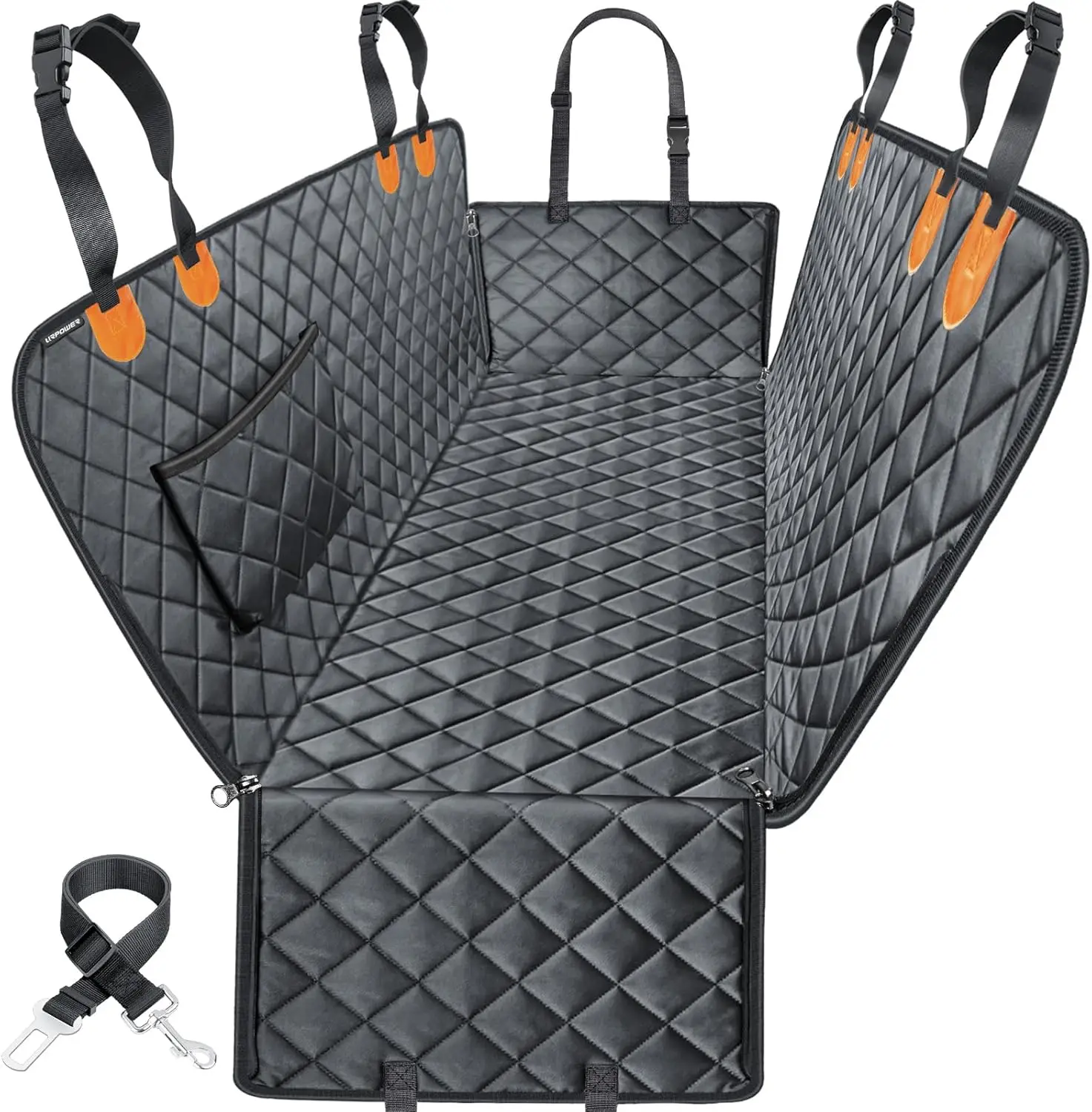 

Dog Car Seat Cover, 600D Heavy Durable Dog Seat Cover for Back Seat, Scratch Proof Nonslip , Pet Seat Covers with SeatBelt