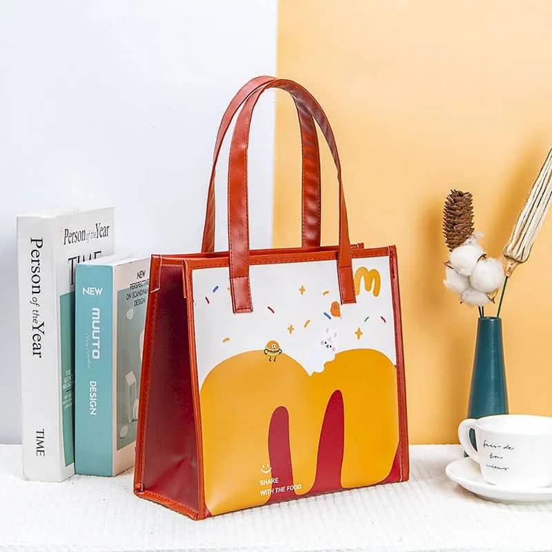 

Jelly Handbag for Women Tote Bag Reusable Waterrproof PVC Shoulder Bags Cute Cartoon Printed Fashion Durable Gift Shopping Bags