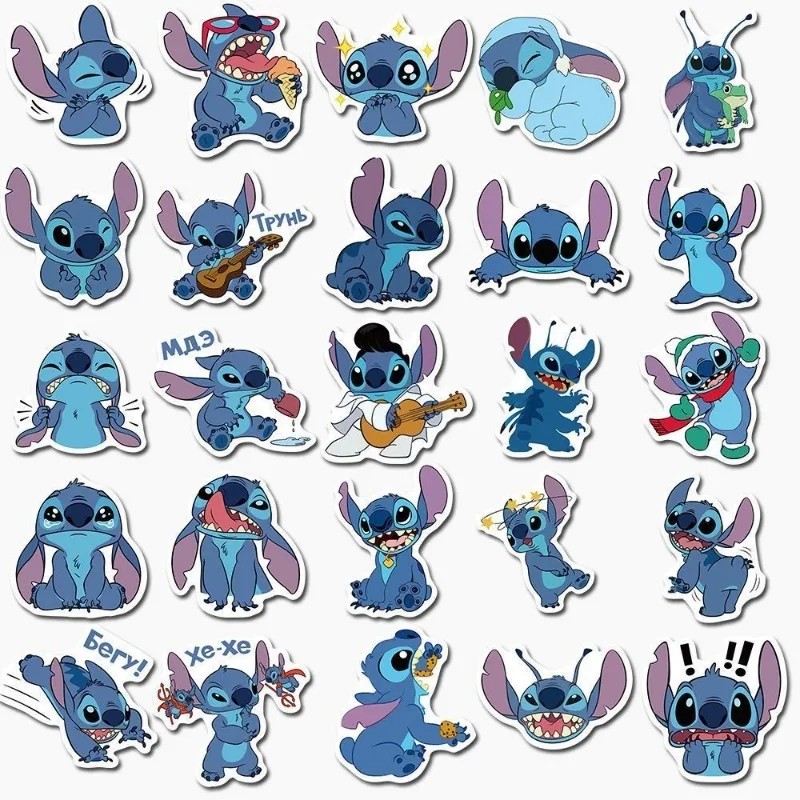 100Pcs Stitch Stickers Kawaii Cartoon Water Proof Sticker Anime Vinyl Decoration Decals