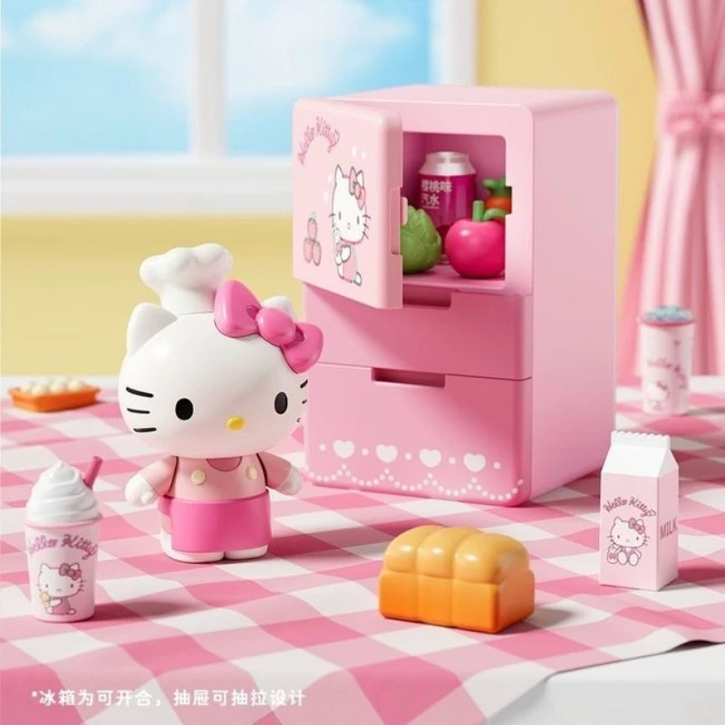 

Мини-холодильник WONDER MOON Sanrio: серия Kuromi, Cinnamoroll, Hello Kitty, набор с миниатюрными игрушками-едой, кавайные игрушки, подарок для девочек и фанатов.