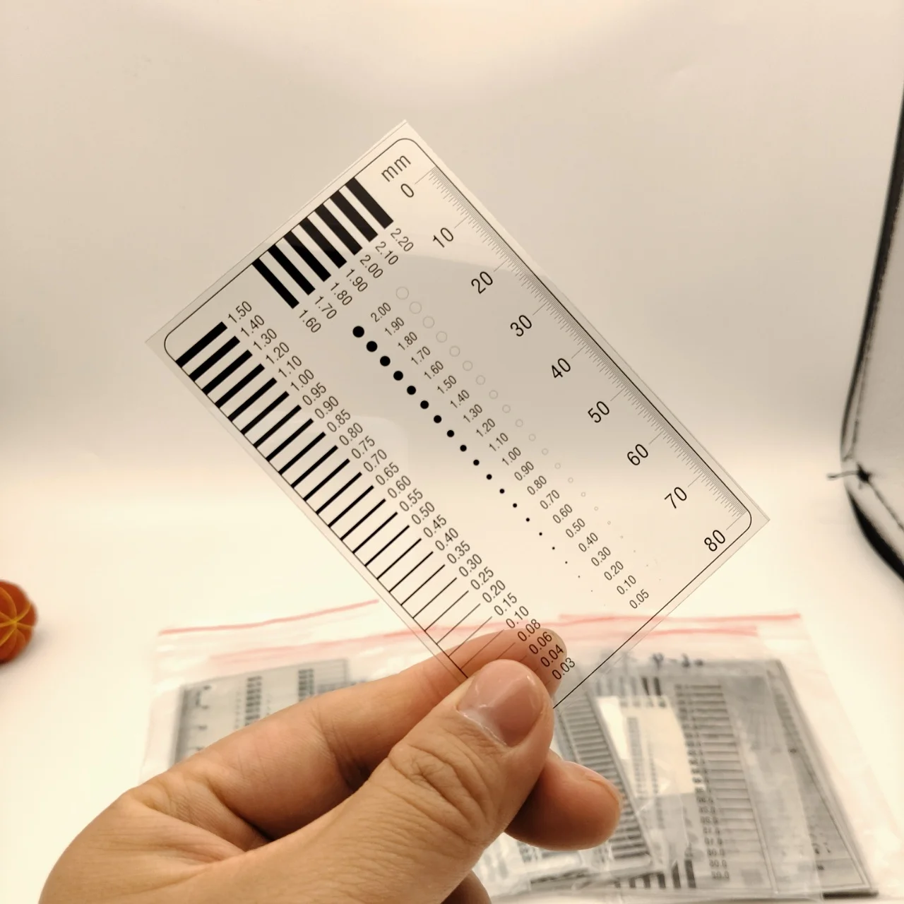 High‑Precision PET Film Calibration Ruler Point Gauge, Microscope Micrometer Contrast Card for Dot Line Crack Stain Defect Inspe